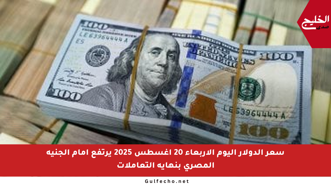 سعر الدولار اليوم الأربعاء 20 أغسطس 2025 يرتفع أمام الجنيه المصري بنهاية التعاملات